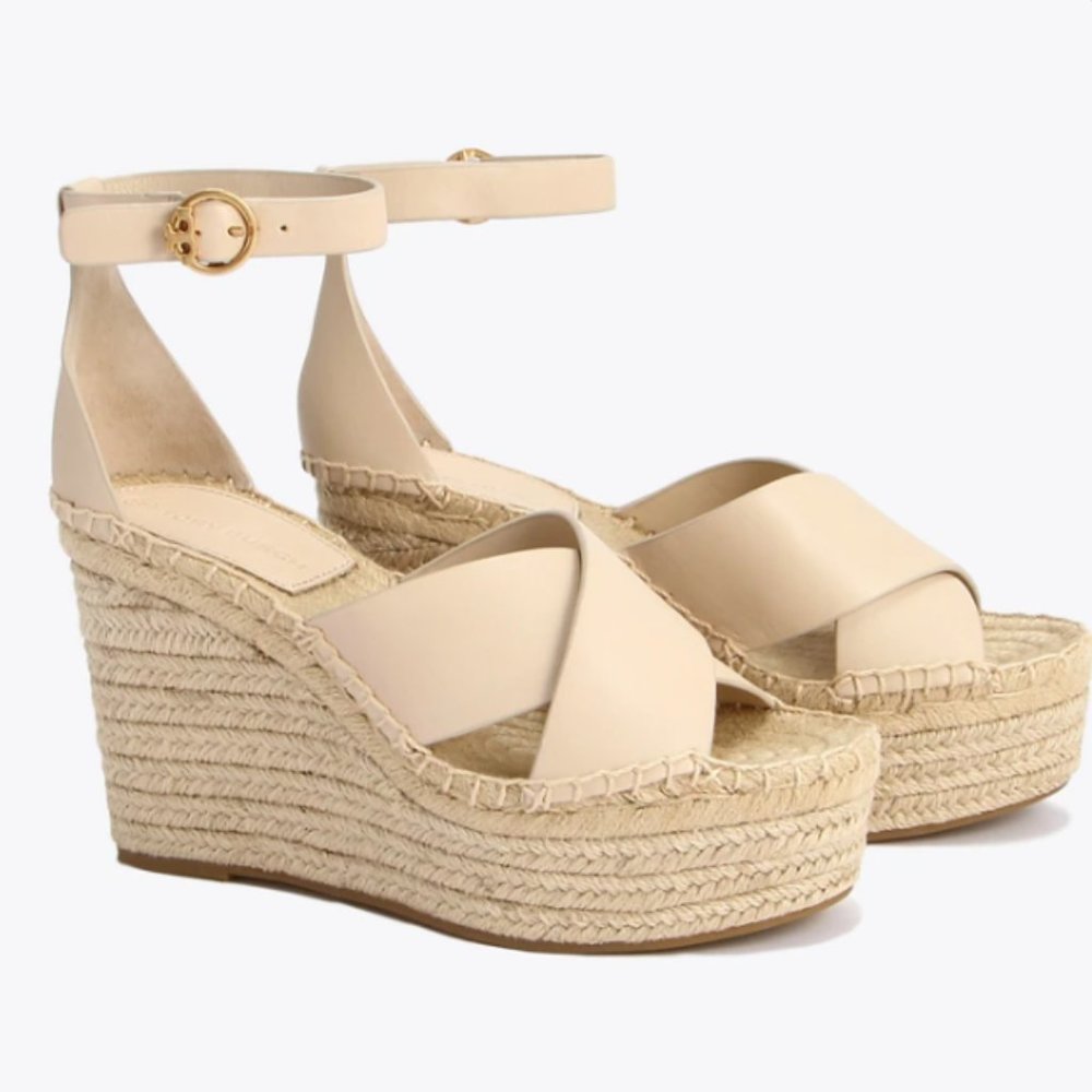 Tory Burch 'Selby' Platform Espadrille Wedges 9.5